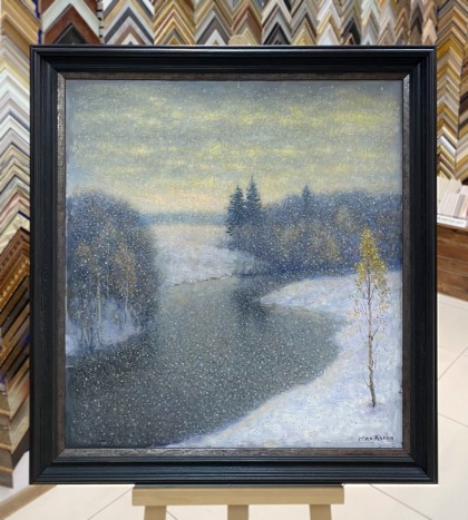 Оформление картины "Зимняя река"
