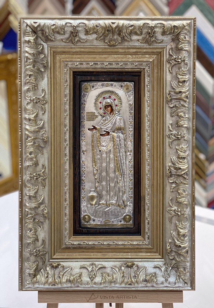 Создание сложного оформления иконы "Богородица" в раму